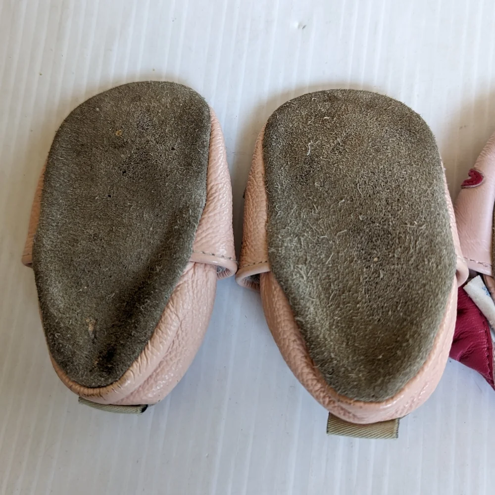 Baby girl leather moccasins bundle 0-6 months